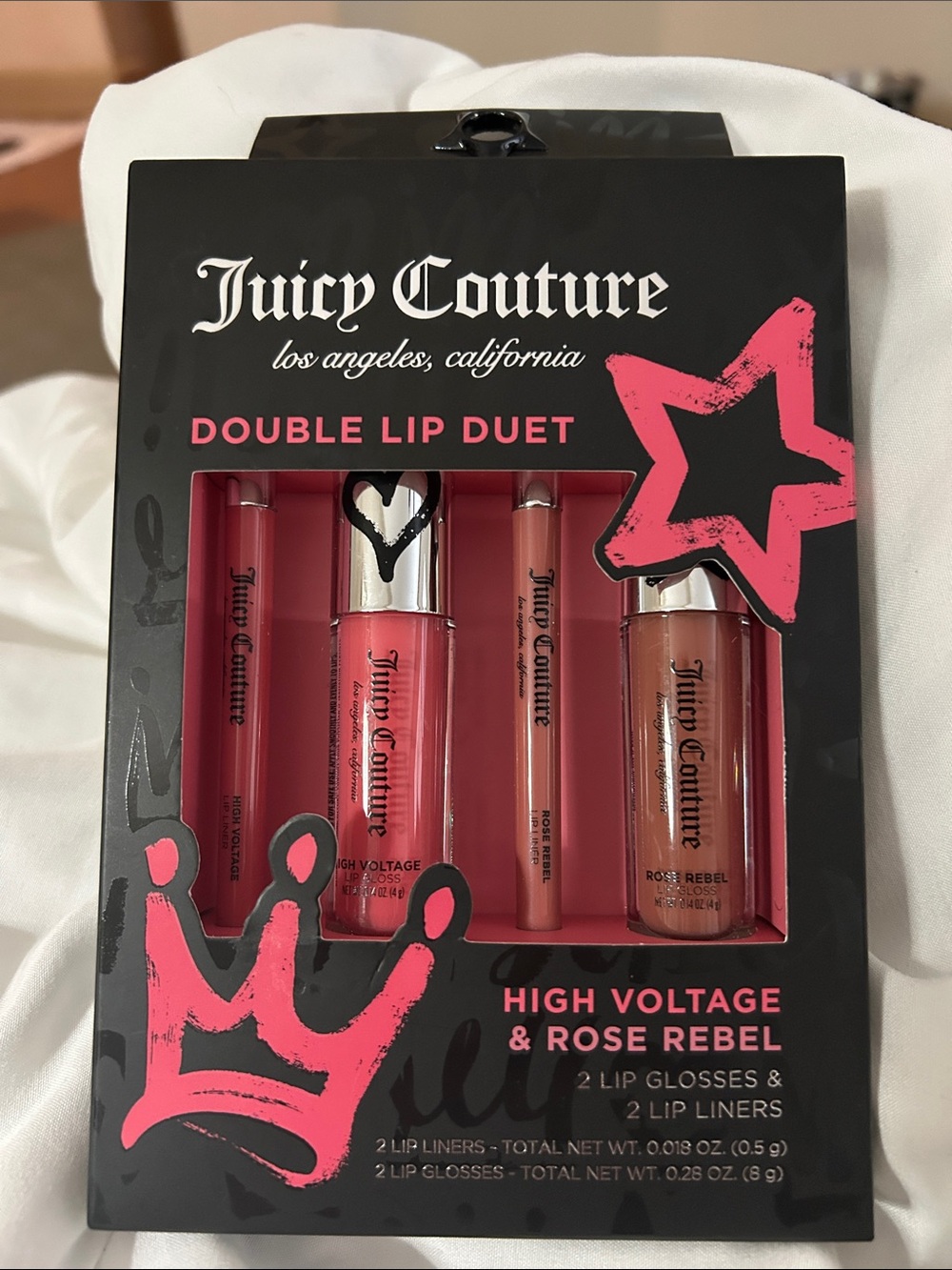 MWT Juicy Couture Double Lip Duet – Pink High Voltage & Rose Rebel in Tan/Nude